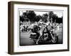 Biker, Harley Davidson, Black and White Photography, Vintage, California, United States-Philippe Hugonnard-Framed Art Print