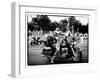 Biker, Harley Davidson, Black and White Photography, Vintage, California, United States-Philippe Hugonnard-Framed Art Print