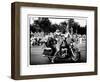 Biker, Harley Davidson, Black and White Photography, Vintage, California, United States-Philippe Hugonnard-Framed Art Print