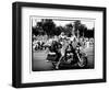 Biker, Harley Davidson, Black and White Photography, Vintage, California, United States-Philippe Hugonnard-Framed Art Print