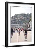 Bikers on Sausalito street, Marin County, California-Anna Miller-Framed Photographic Print