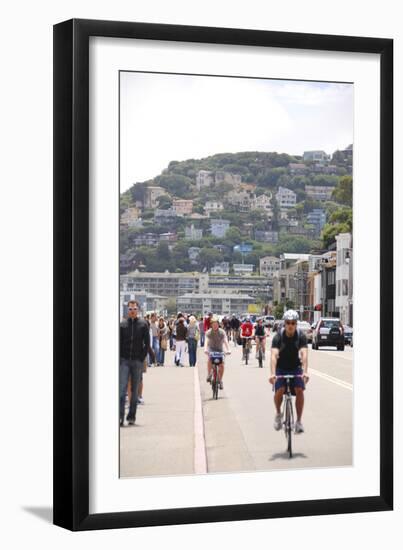 Bikers on Sausalito street, Marin County, California-Anna Miller-Framed Photographic Print