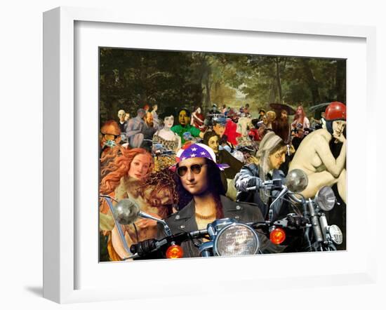 Bikers sur l’herbe-Barry Kite-Framed Art Print