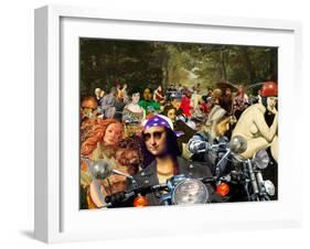 Bikers sur l’herbe-Barry Kite-Framed Art Print