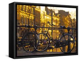 Bikes, Amsterdam, Holland-Peter Adams-Framed Stretched Canvas