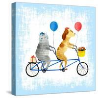 Bikes and Best Friends-Ling's Workshop-Stretched Canvas