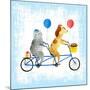 Bikes and Best Friends-Ling's Workshop-Mounted Art Print