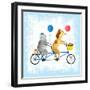 Bikes and Best Friends-Ling's Workshop-Framed Art Print