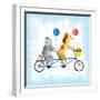 Bikes and Best Friends-Ling's Workshop-Framed Art Print