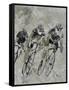 Bikes In The Rain-Pol Ledent-Framed Stretched Canvas