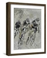 Bikes In The Rain-Pol Ledent-Framed Art Print