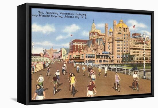 Bikes on Boardwalk, Atlantic City, New Jersey-null-Framed Stretched Canvas