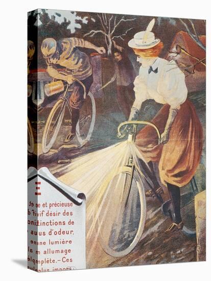 Bikes with First Headlamps, Poster by Paul Ballurion, France, 20th Century-null-Stretched Canvas