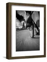 Biking Chicagos Lakefront BW-Steve Gadomski-Framed Photographic Print