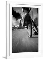 Biking Chicagos Lakefront BW-Steve Gadomski-Framed Photographic Print