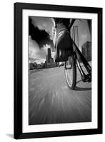 Biking Chicagos Lakefront BW-Steve Gadomski-Framed Photographic Print