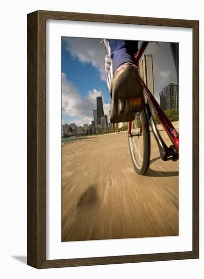 Biking Chicagos Lakefront-Steve Gadomski-Framed Photographic Print