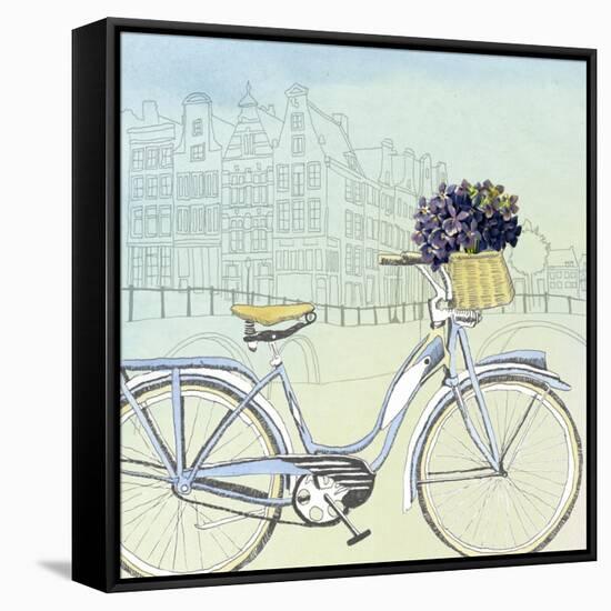 Biking Through Amsterdam-Naomi McCavitt-Framed Stretched Canvas