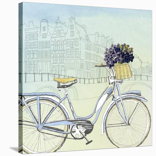 Biking Through Amsterdam-Naomi McCavitt-Stretched Canvas