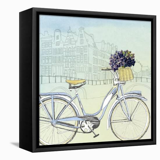 Biking Through Amsterdam-Naomi McCavitt-Framed Stretched Canvas