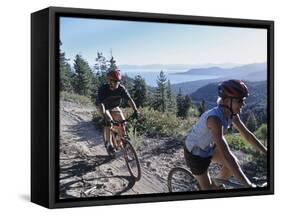 Biking Through Spectacular Scenery-null-Framed Stretched Canvas