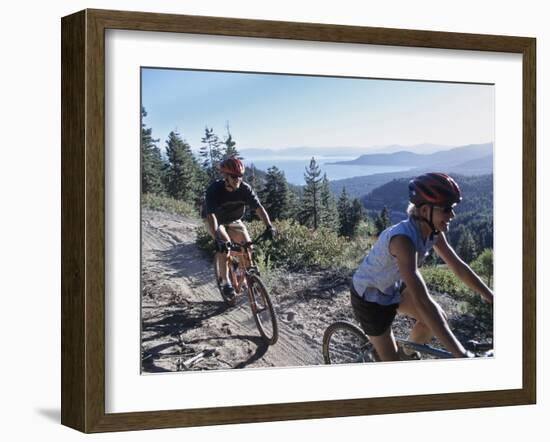 Biking Through Spectacular Scenery-null-Framed Photographic Print