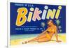 Bikini Fruit Crate Label-null-Framed Art Print