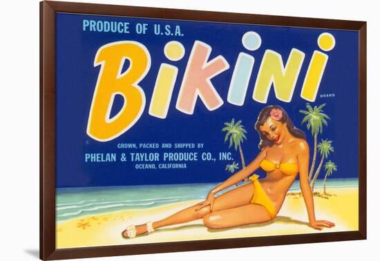 Bikini Fruit Crate Label-null-Framed Art Print