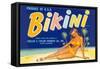 Bikini Fruit Crate Label-null-Framed Stretched Canvas