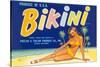 Bikini Fruit Crate Label-null-Stretched Canvas