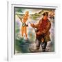 "Bikini Surf Fisher," July 26, 1947-Constantin Alajalov-Framed Giclee Print