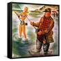 "Bikini Surf Fisher," July 26, 1947-Constantin Alajalov-Framed Stretched Canvas