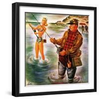 "Bikini Surf Fisher," July 26, 1947-Constantin Alajalov-Framed Giclee Print