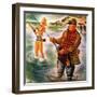 "Bikini Surf Fisher," July 26, 1947-Constantin Alajalov-Framed Premium Giclee Print