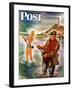 "Bikini Surf Fisher," Saturday Evening Post Cover, July 26, 1947-Constantin Alajalov-Framed Giclee Print