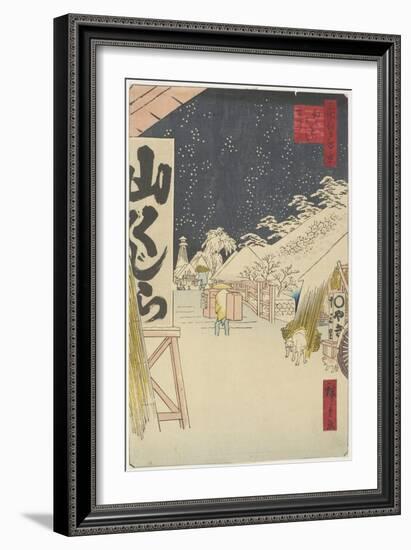 Bikuni Bridge in Snow, 1858-null-Framed Giclee Print