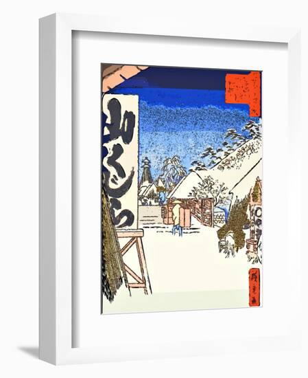 Bikuni Bridge in Snow-Ando Hiroshige-Framed Giclee Print