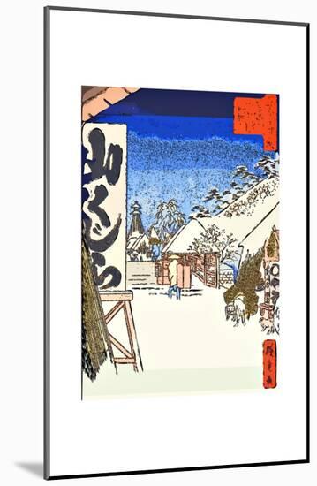 Bikuni Bridge in Snow-Ando Hiroshige-Mounted Giclee Print