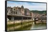 Bilbao-Abando Railway Station and the River Nervion, Bilbao, Biscay (Vizcaya)-Martin Child-Framed Stretched Canvas