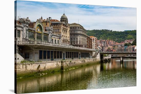 Bilbao-Abando Railway Station and the River Nervion, Bilbao, Biscay (Vizcaya)-Martin Child-Stretched Canvas