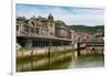 Bilbao-Abando Railway Station and the River Nervion, Bilbao, Biscay (Vizcaya)-Martin Child-Framed Premium Photographic Print