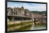 Bilbao-Abando Railway Station and the River Nervion, Bilbao, Biscay (Vizcaya)-Martin Child-Framed Photographic Print