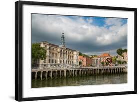 Bilbao City Hall on the River Nervion, Bilbao, Biscay (Vizcaya), Basque Country (Euskadi), Spain-Martin Child-Framed Photographic Print