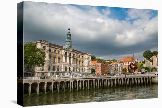 Bilbao City Hall on the River Nervion, Bilbao, Biscay (Vizcaya), Basque Country (Euskadi), Spain-Martin Child-Stretched Canvas