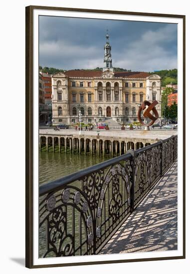 Bilbao City Hall on the River Nervion, Biscay (Vizcaya), Basque Country (Euskadi), Spain, Europe-Martin Child-Framed Premium Photographic Print