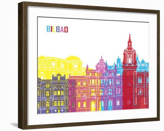 Bilbao Skyline Pop-paulrommer-Framed Art Print