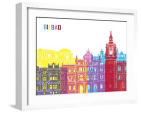 Bilbao Skyline Pop-paulrommer-Framed Art Print