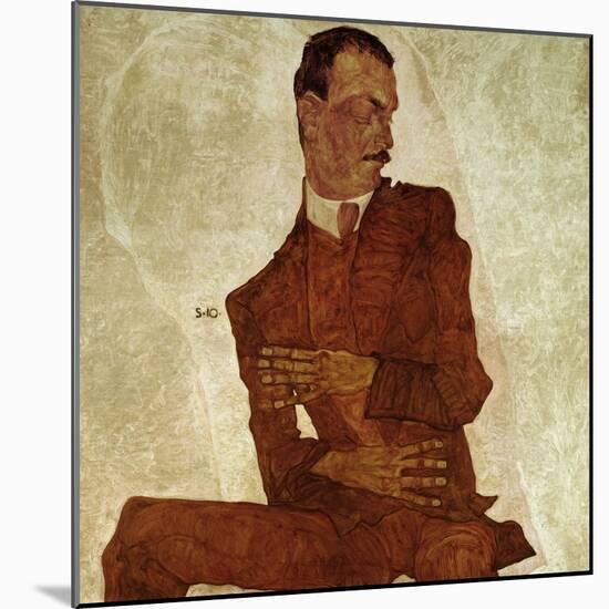 Bildnis Arthur Roessler (Portrait Arthur Roessler) 1910-Egon Schiele-Mounted Giclee Print