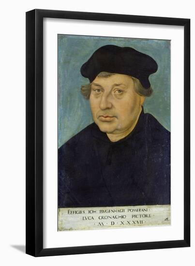 Bildnis Des Reformators Johann Bugenhagen (1485-1558)-Lucas Cranach the Elder-Framed Giclee Print