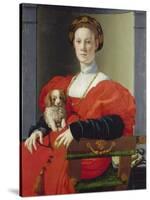 Bildnis Einer Dame Mit Schosshuendchen, 1537-1540-Agnolo Bronzino-Stretched Canvas